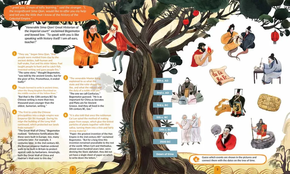Spread from A Guest from Ancient China: Sima Qian tells Associate Professor Begemotov the history of China